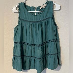 LOFT Teal Sleeveless Blouse